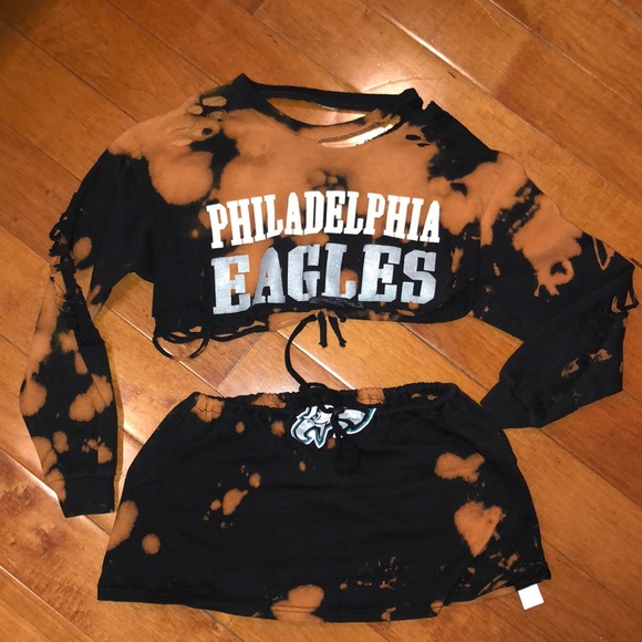 Custom made little girls eagles outfit